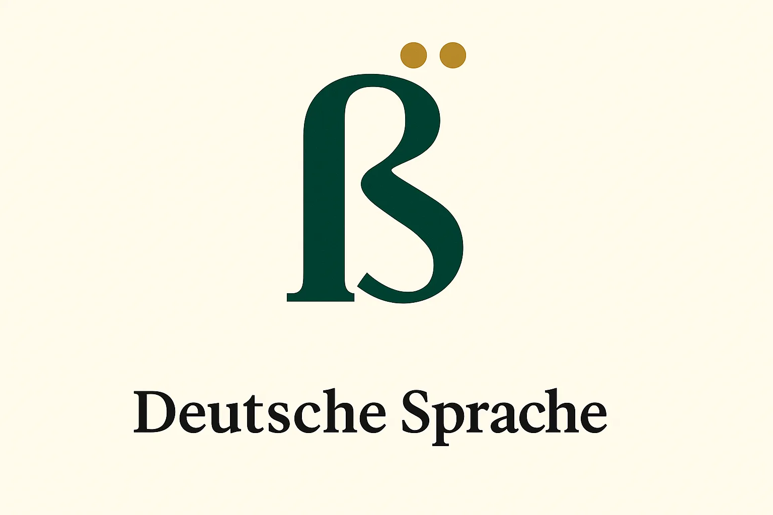 Ein großes Eszett mit Umlautpunkten als Symbol für die Spezialisierung auf die deutsche Sprache