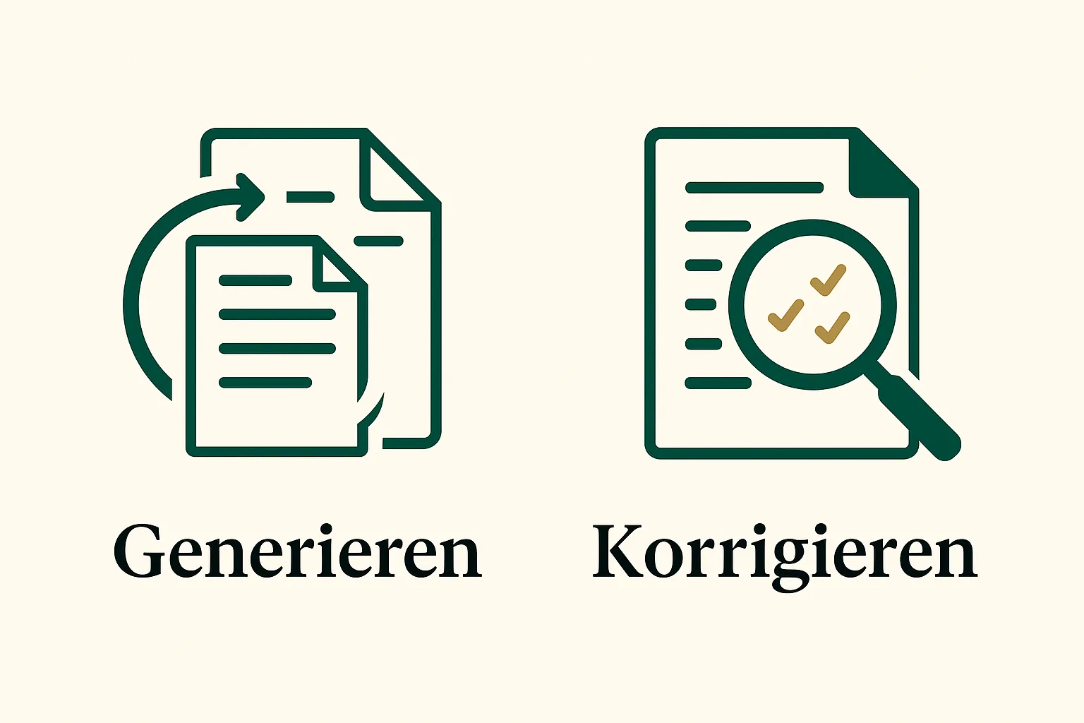 Vergleich: Generative KI schreibt neu, korrigierendes KI-Lektorat markiert nur einzelne Stellen