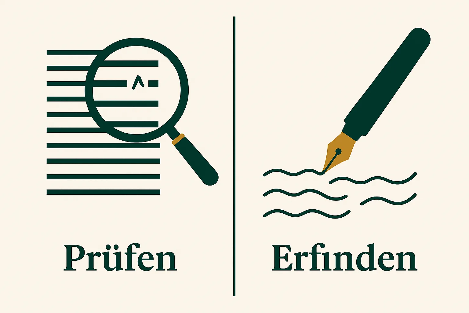 Schaubild: lektorierende KI prüft bestehenden Text, generative KI erfindet neuen Text