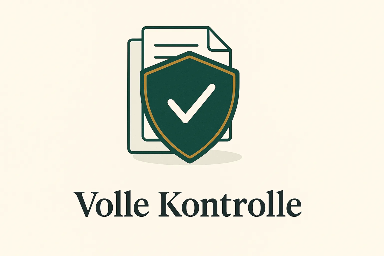 Schutzschild über einem Manuskript als Symbol für die volle Kontrolle des Autors