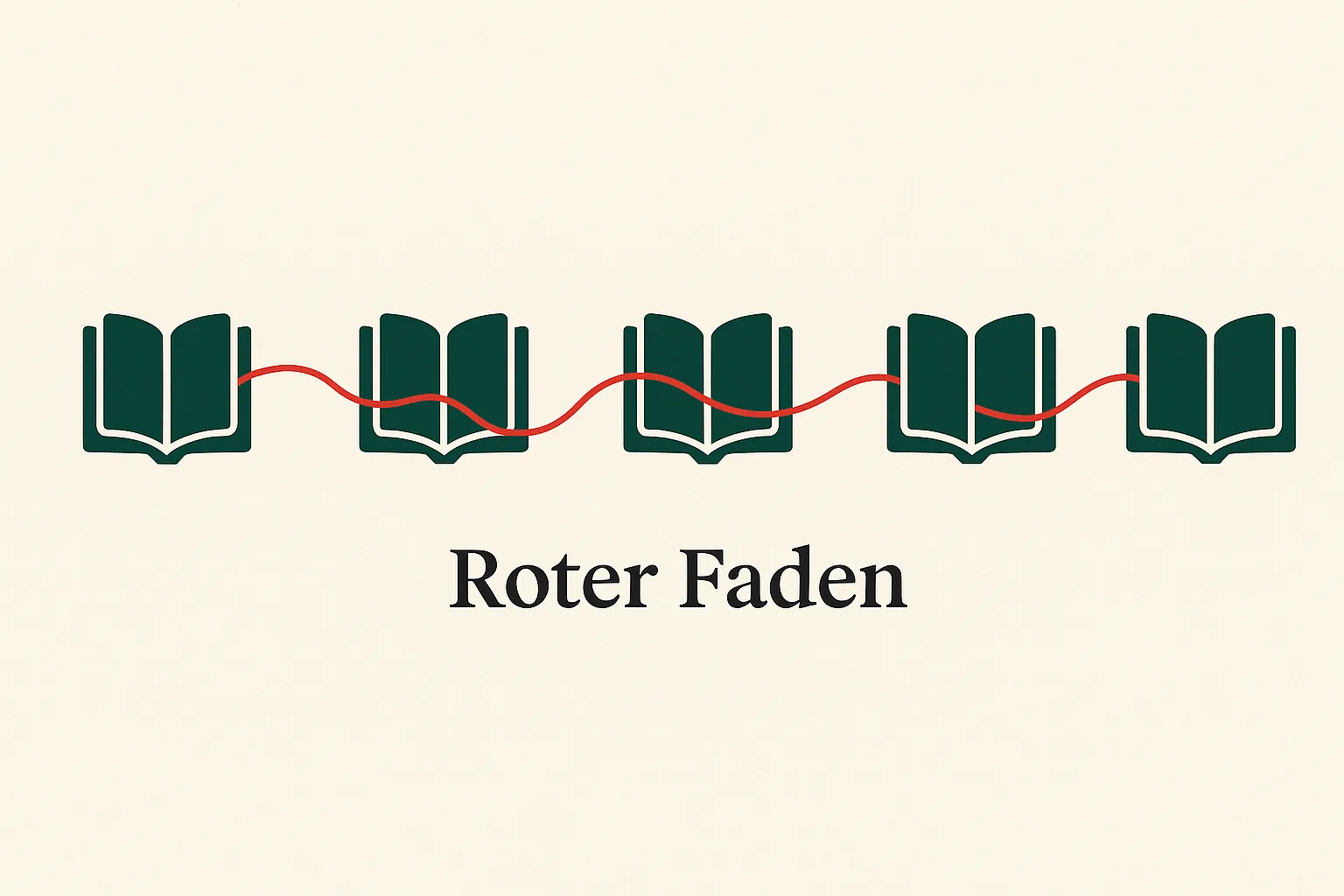 Ein roter Faden verbindet alle Kapitel eines Romans als Symbol für Konsistenz