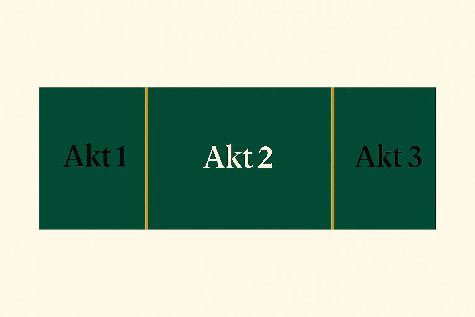 Die Drei-Akt-Struktur einer Geschichte mit Akt 1, Akt 2 und Akt 3